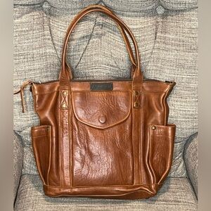 Nena & Co cafe leather medium MTPB utility bag EUC